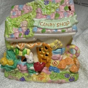 Pastel Candy Shop Ceramic Figurine - Multicolor Decorative Accent